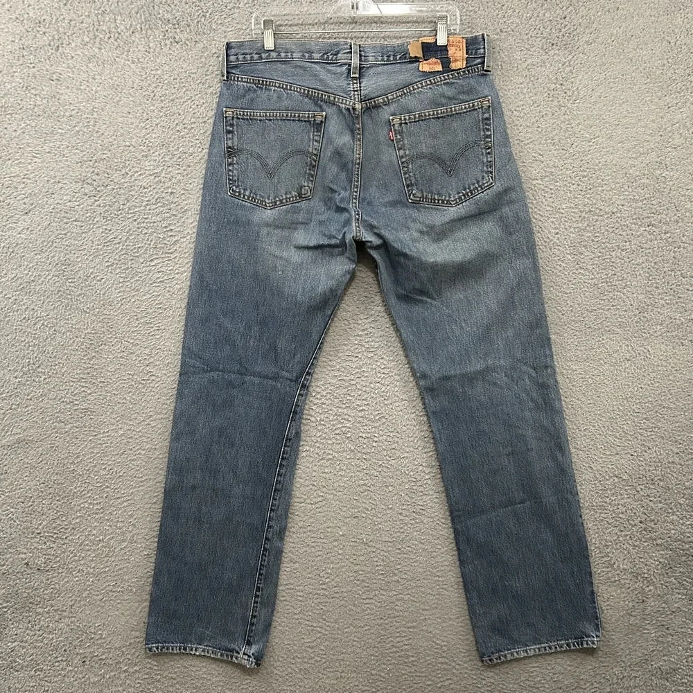Vintage Levis Jeans Mens 36x34 Blue Denim 501 Straight Leg Button Fly American